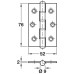 Butt Hinge Washered 76 x 52 mm Stainless Steel Häfele ANSI hole pattern Satin