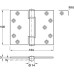 Projection Butt Hinge 3 Knuckle 100 x 124 mm Stainless Steel Hi-Load Staggered hole pattern Satin