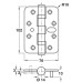 Butt Hinge Security 102 x 76 mm Radius Corners Stainless Steel With dog bolt Satin