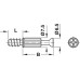 Connecting Bolt for Ø 5 mm Hole with Harpoon-Type Thread Minifix S200 With bolt head Ø 6.5 mm Drilling distance B: 34 mm galvanized