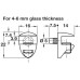 Shelf Support Plug in Clamp Design for 4-10 mm Glass Shelves Cobra For 4-6 mm glass thickness