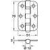 Butt Hinge Ball Bearing 76 x 51 mm Grade 201 Stainless Steel Radiused corners satin