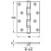 Butt Hinge Thrust Bearing 102 x 76 mm Brass Length x width: 102 x 75 mm polished