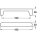D Pull Handle Walnut Fixing Centres 160 mm Contact Walnut finish