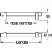 Bar Handle Steel Bar With Zinc Alloy Feet Fixing Centres 128-384 mm Pimlico Stainless steel effect fixing centres 224 mm