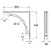 Fixed Bracket Wall Fixing Decorative for Wooden Shelves Polished chrome