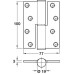Butt Hinge Falling Grade 304 Stainless Steel Length x width: 100 x 77 mm clockwise closing direction satin