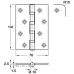 Butt Hinge 102 x 76 mm 304 Stainless Steel Phoenix Slimline Grade 13 BS EN 1935 Square corners satin stainless steel