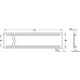Ventilation Grille for Recess Mounting Height 150 mm Recessed Height 136 mm With 40 x 7.5 mm Oval Slots Arranged in Parallel Ventilation area 296 cm2 length 500 mm flange length 478 mm flange depth 15 mm silver F1