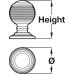 Knob Brass Ø 32-38 mm Jupiter Stainless steel effect Ø 32 mm