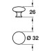 Knob Zinc Alloy Ø 32 mm Oriel Stainless steel effect