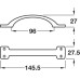 Bow Handle Zinc Alloy Fixing Centres 96 mm Fabian Pewter