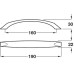 Bow Handle Zinc Alloy Fixing Centres 160 mm Kayla Stainless steel effect
