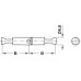 Joint Connector for Ø 7 mm Holes Double-Ended Hinged Bolt Minifix GV Mitre Double-ended bolts Drilling distance B: 44 mm galvanized