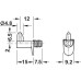 Shelf Support Plug in with Thread for Ø 5 mm Hole and with Shelf-Fixing Lug For wooden shelves Nickel plated