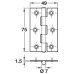 Butt Hinge Steel 1838 Length x width: 75 x 49 mm max. door weight 25 kg bright zinc plated