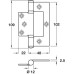 Butt Hinge Flush 102 x 70 mm Grade 201 Stainless Steel Unhanded Satin