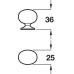 Knob Zinc Alloy Ø 25 mm Oval Stainless steel effect
