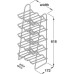 Wine Rack Five Tier Chrome Wire for Base Cabinets For cabinet width 300 mm width 256 mm stores 15 bottles