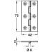 Broad Style Hinge 75 x 42 mm Brass With brass pin Polished chrome