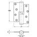 Butt Hinge Rising Grade 304 Stainless Steel Length x width: 100 x 77 mm clockwise closing direction satin