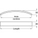 Bow Handle Aluminium Fixing Centres 224-320 mm Stainless steel effect fixing centres 224 mm