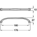 Bow Handle Zinc Alloy Fixing Centres 160 mm Odessa Brushed copper
