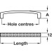 D Pull Handle Zinc Alloy Fixing Centres 96-128 mm Crystal Polished chrome fixing centres 96 mm