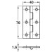 Butt Hinge 76 x 40 mm Brass With fixed brass pin Polished brass