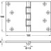 Projection Butt Hinge DPBW Brass Length x width: 100 x 150 mm max. clearance 82 mm satin chrome
