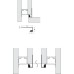 Profile Handle for Vertical Fixing between Cabinet and Oven Gola System D Matt black powder coated length 580 mm