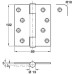 Butt Hinge Concealed Bearing 3 Knuckle Fixed Pin 102 x 89 mm Stainless Steel Staggered hole pattern Square corners satin Butt Hinge Concealed Bearing 3 Knuckle Fixed Pin 102 x 89 mm Stainless Steel Staggered hole pattern Square corners satin