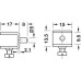 Shelf Support Plug in for Glass Shelves for 9 mm Thickness and Ø 5 mm Hole With black plastic locking screw Height 13.5 mm A 9.5 mm