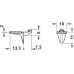 Shelf Support Plug in for Glass Shelves For Ø 5 mm Holes Black Passivated Transparent Support