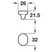 Knob Zinc Alloy 32 mm Floyd Stainless steel effect