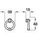 Drop Ring Handle Zinc Alloy Fixing Centres 38 mm Antique brass