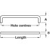 D Pull Handle Steel Fixing Centres 96-256 mm Ø 8 mm Polished chrome fixing centres 160 mm