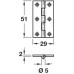 Broad Style Hinge 51 x 29 mm Brass With brass pin Imitation bronze metal antique