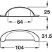 Cup Pull Handle Zinc Alloy Fixing Centres 64 mm Knightsbridge Stainless steel effect