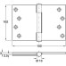 Projection Butt Hinge Traditional Bearing 3 Knuckle 102 x 152 mm 304 Stainless Steel Staggered hole pattern Square corners satin