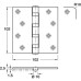 Butt Hinge 102 x 102 mm 304 Stainless Steel Phoenix Slimline Grade 13 BS EN 1935 Square corners satin stainless steel