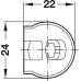 Connector Housing Plastic Rafix-20 With and without dowel with and without ridge with tightening element For wood thickness 16 mm drilling depth D: 12.7 mm dim. A: 8 mm beige