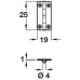 Butt Hinge 25 x 19 mm Brass Self coloured