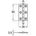 Butt Hinge Steeple Finial 63 x 35 mm Brass Unwashered Polished chrome