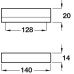 Pull Handle Aluminium Fixing Centres 128 mm Luella Anodised finish