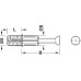 Spreading Bolt for Ø 8 mm Hole with Harpoon Thread Minifix C100 With special thread zinc alloy Drilling distance B: 24 mm