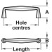 Pull Handle Brass Fixing Centres 96-160 mm Burbridge Nickel plated finish fixing centres 128 mm