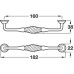 D Pull Handle Zinc Alloy Fixing Centres 160 mm Twister Antique pewter