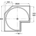 Carousel Set Plastic Three Quarter Circle for Corner Unit Ninka For cabinet size 900 x 900 mm spindle height 667-713 mm alu-grey