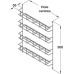 Spice and Packet Rack Four Tier Linear Wire Depth 55 mm Hole centres 395 mm linear